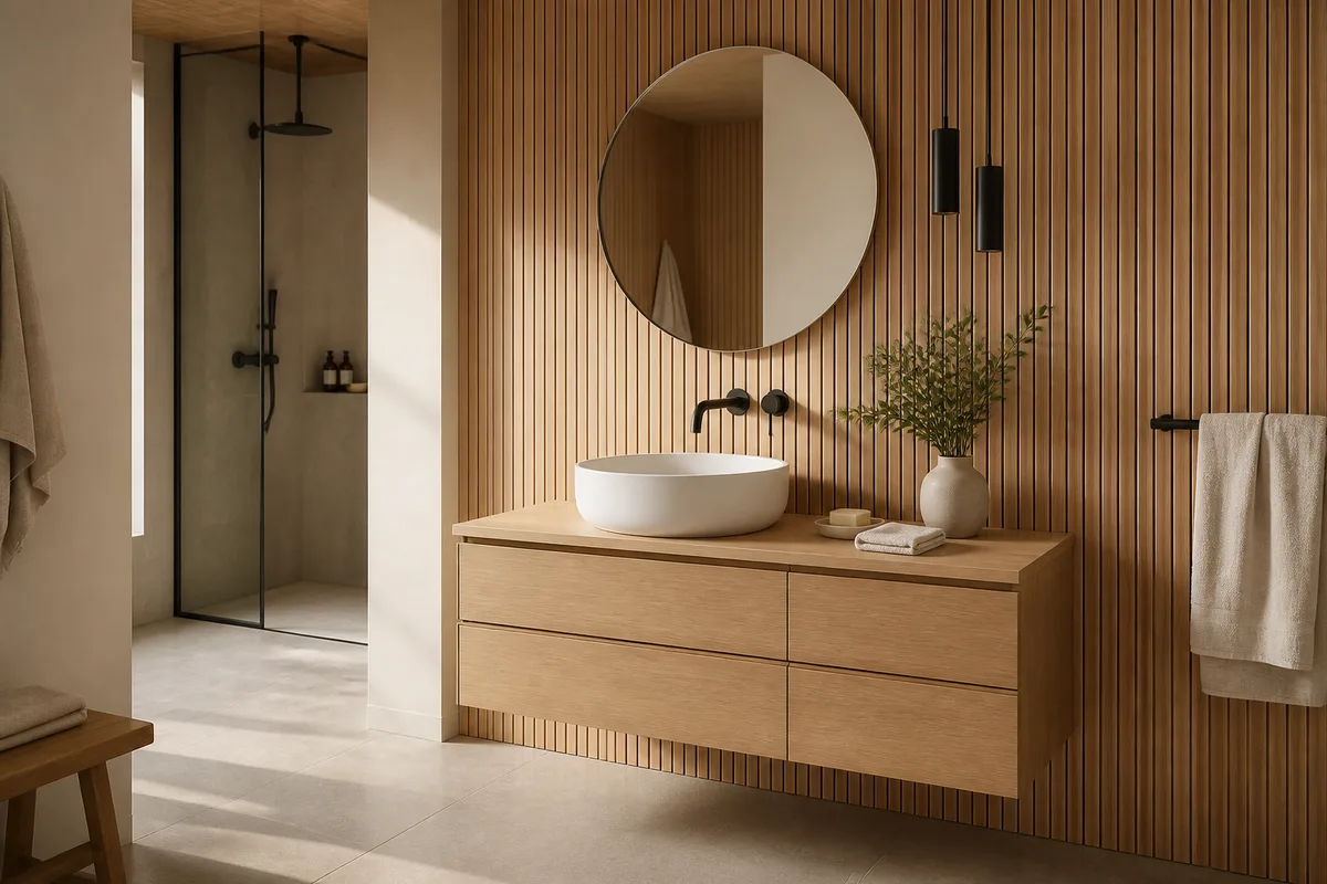 Salle de bain en bois : quelles essences tiennent l'eau